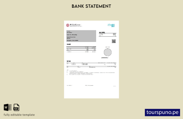 listo para imprimir plantilla de word   extracto bancario del Banco de China de 